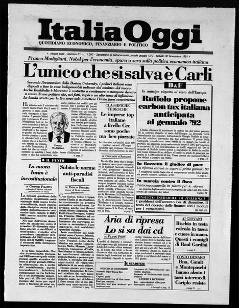 Italia oggi : quotidiano di economia finanza e politica